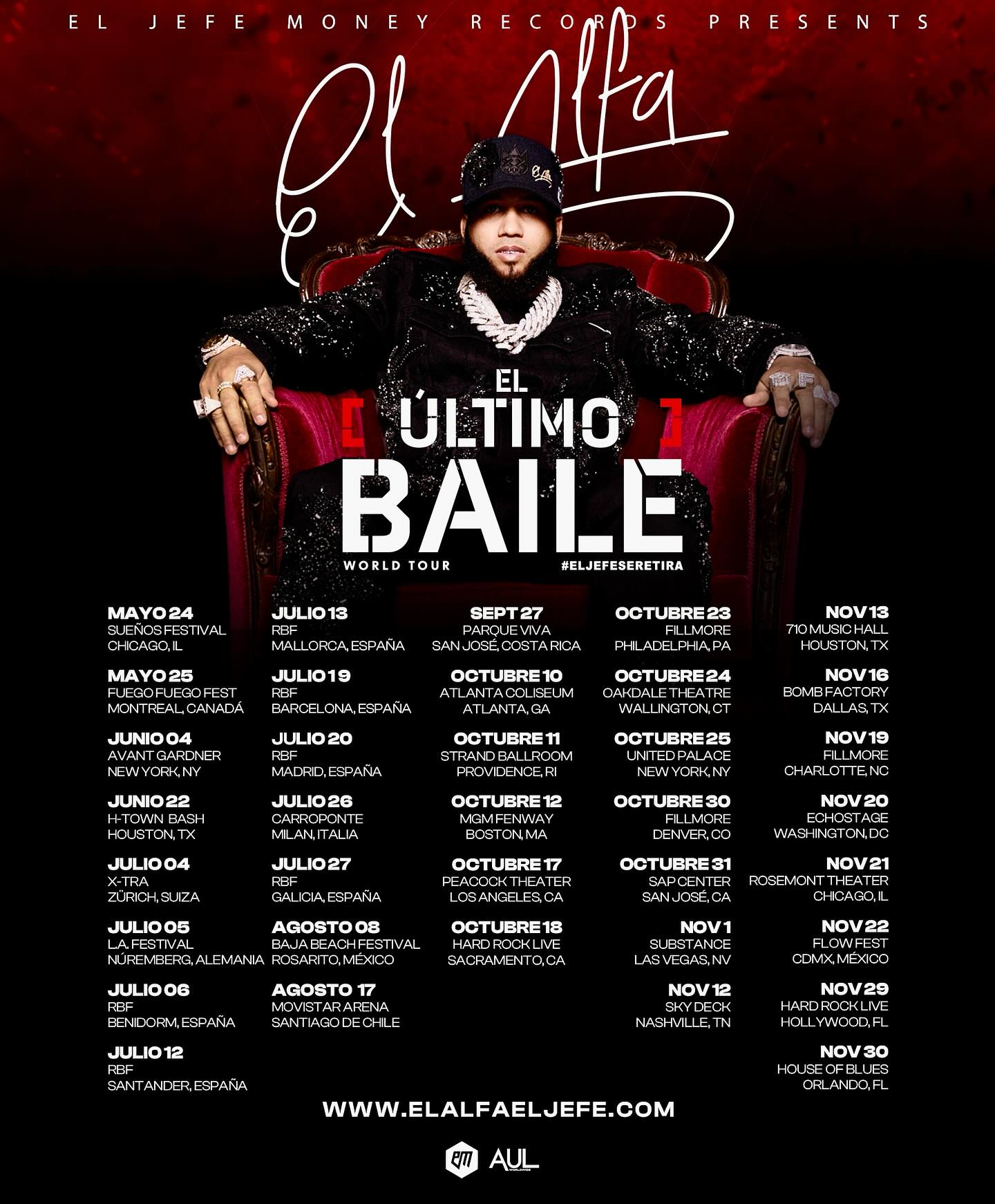El Alfa El Ultimo Baile Tour Poster 